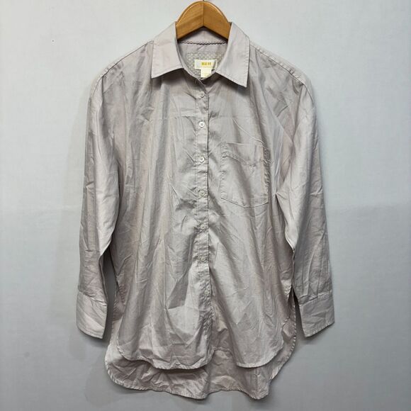 NWT Maeve by Anthropologie Blouse Top Button Shirt Size XS X-Small Grey D042 -11 - Picture 1 of 16